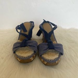 UGG Denim Blue Ankle Wrap Sandals / Size 6
